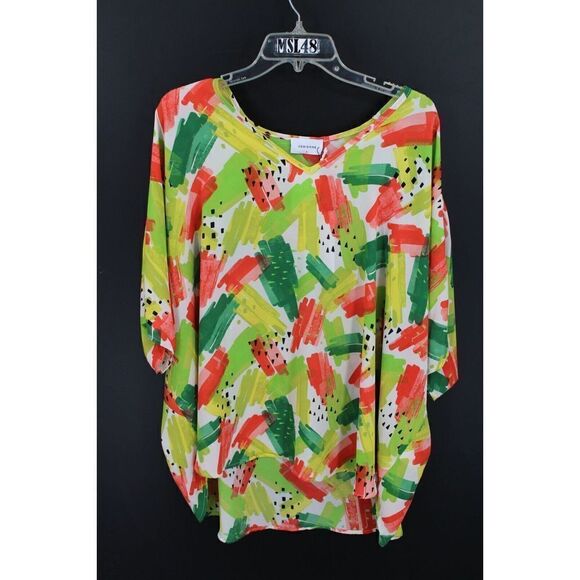 Adrienne Oversized Sheer Blouse Could Be Swim Cover Size Small Nwt - Picture 1 of 7